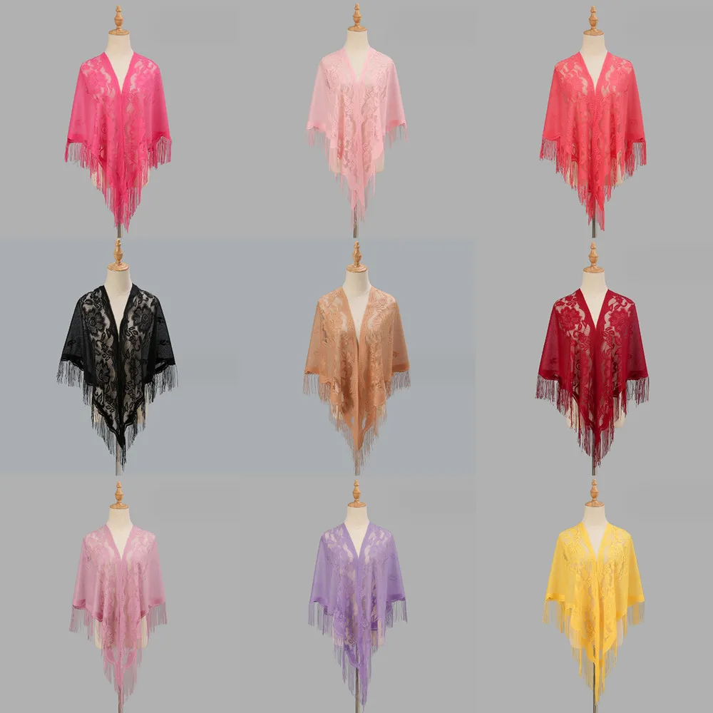 Lslam мусульманский хиджаб с облаком, женский шарф, однотонный кружевной длинный шарф с бахромой WJ006 Lslam мусульманский хиджаб с облаком, женский шарф, однотонный кружевной длинный шарф с бахромой WJ006