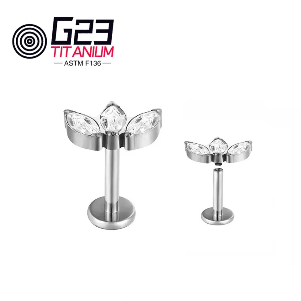 

New G23 Titanium Piercing Ear Studs Lobe Crystals Labret Lip Ear Cartilage Earrings Ear Nail Tragus Stud Piercing Jewelry Women