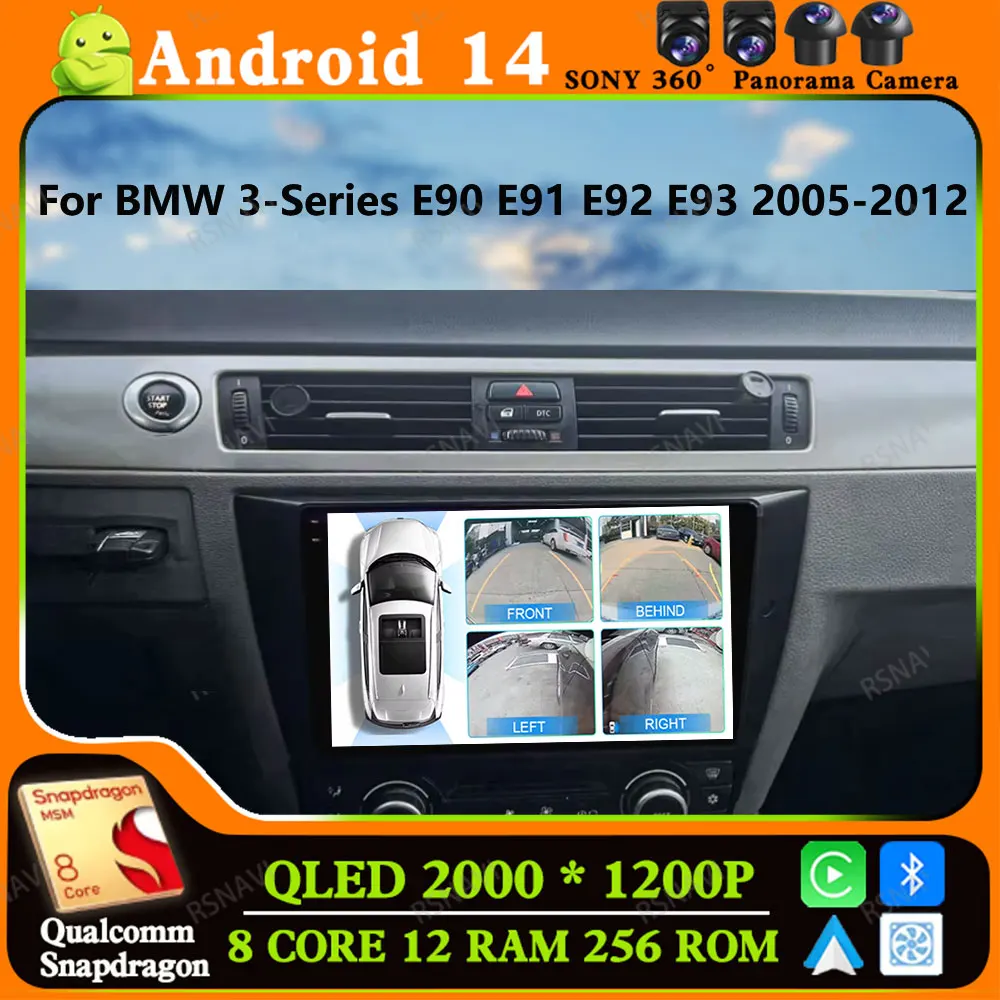 Автомобильный радиоприемник Andoird 14 для BMW M3 серии 3 E90 E91 E92 E93 2005-2013 BT DVD GPS