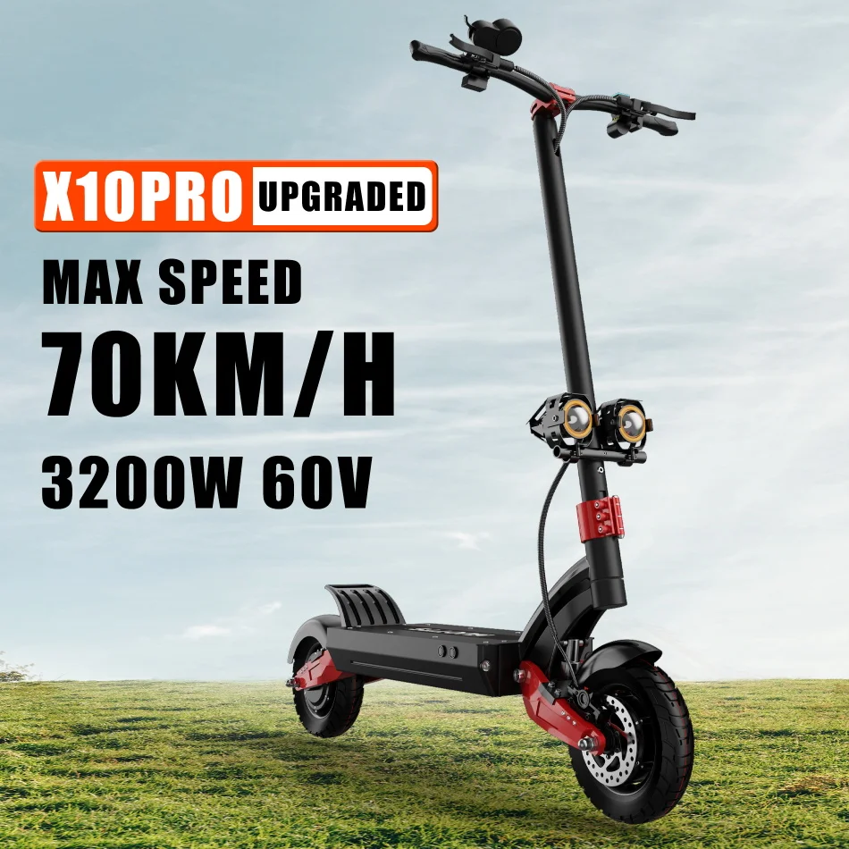 

USA Warehouse X10Pro 3200W Electric Scooter 60V 20.8AH Dual Drive Scooter Elecric Powerful Electric Scooters Adults