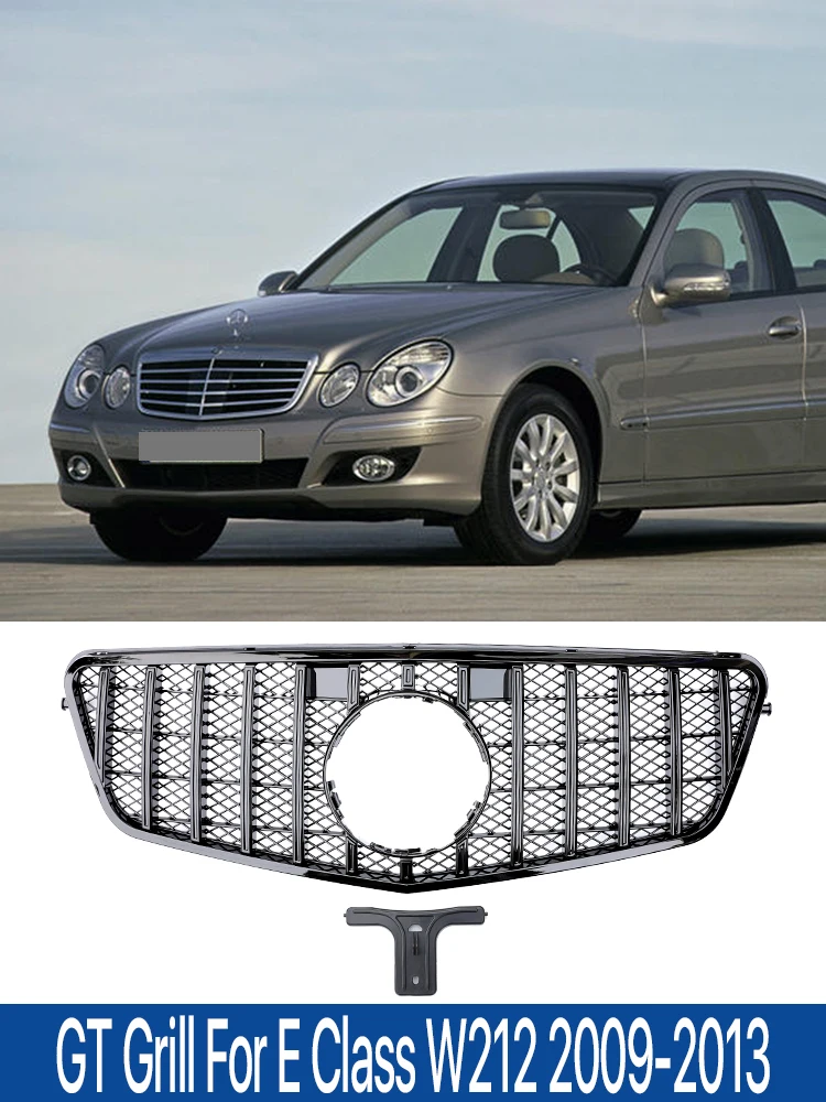 

W212 Front Bumper Panamericana GT Grille Style For Mercedes Benz E Class W212 260 300 320 350 400 Grill Parrilla 2009-2013