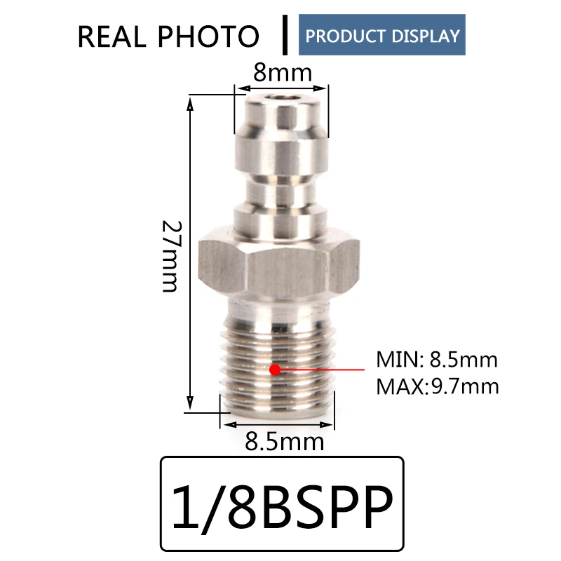 1 шт. быстроразъемные фитинги 8 мм 1/8NPT 1/8BSPP M10x1 адаптер для заправки резьбы детали и