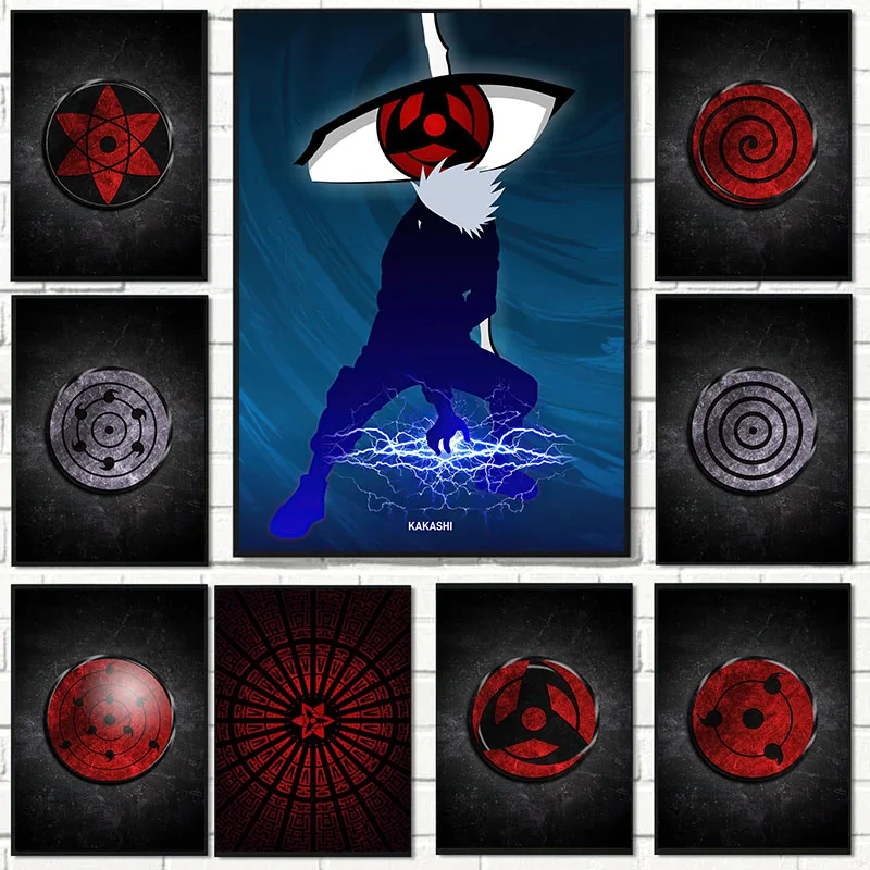 

Japanese Anime Naruto Kakashi Sharingan Badge Picture Canvas Painting Modern Art Home Decor Gift For Kids In Living Room Cuadros