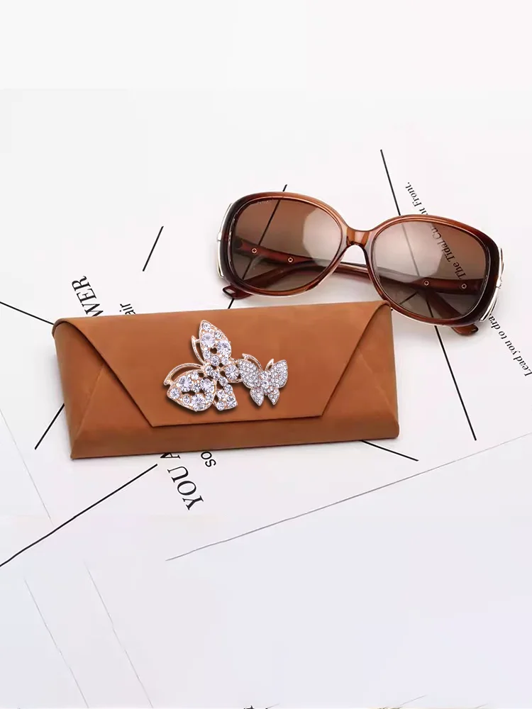 Стильные футляры для очков искусственный орнамент кристалл и жемчуг