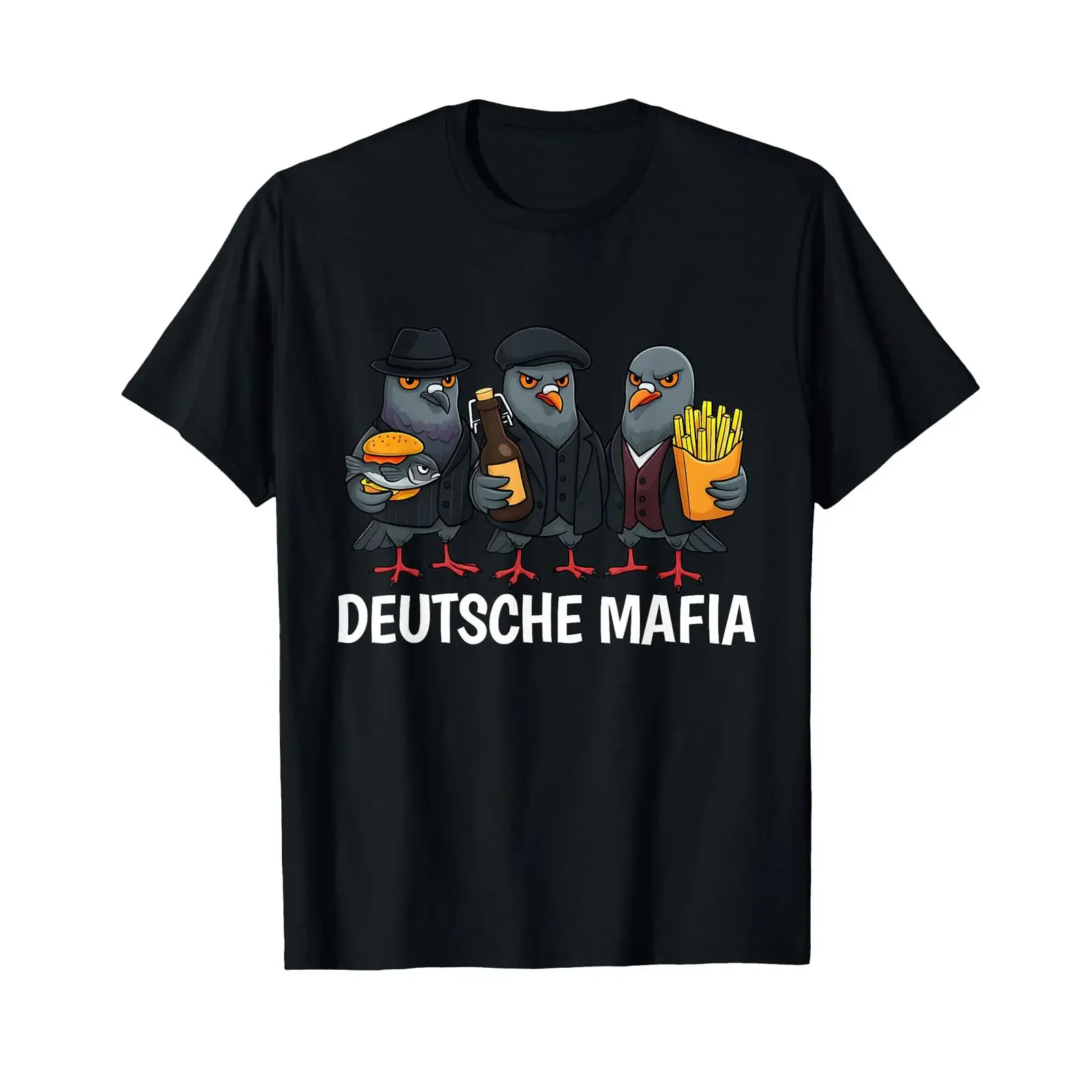 Фото Футболка Lustig Mafia Taube Nordsee Ostsee Berlin, винтажная, с эффектом потертости, универсальная, модная, в стиле стритвир, мужская, повседневная, для повседневной носки. №1
