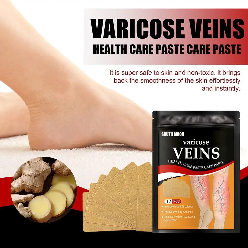 

12PCS Varicose Veins Patches Dredge Vein Smoothing Varicose Veins Reduce Swelling Relieve Pain Patch Remove Vascular Blockage