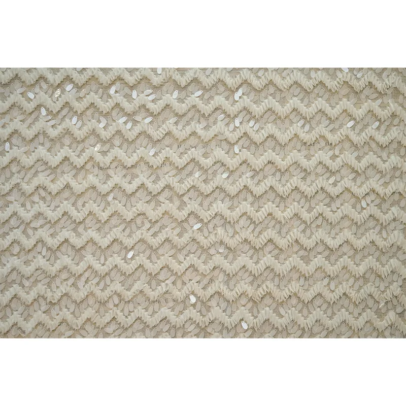 Абрикосовая блестящая вышитая кружевная ткань для свадебного вечернего платья