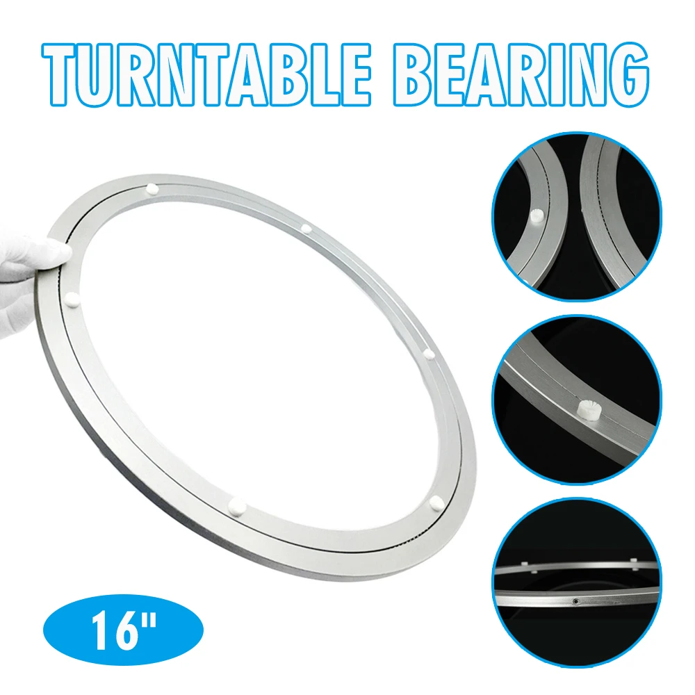 

16" Aluminium Rotating Bearing Heavy Duty Turntable Round Smooth Swivel Plate Hardware Swivel Plates Furniture Rotary Tools
