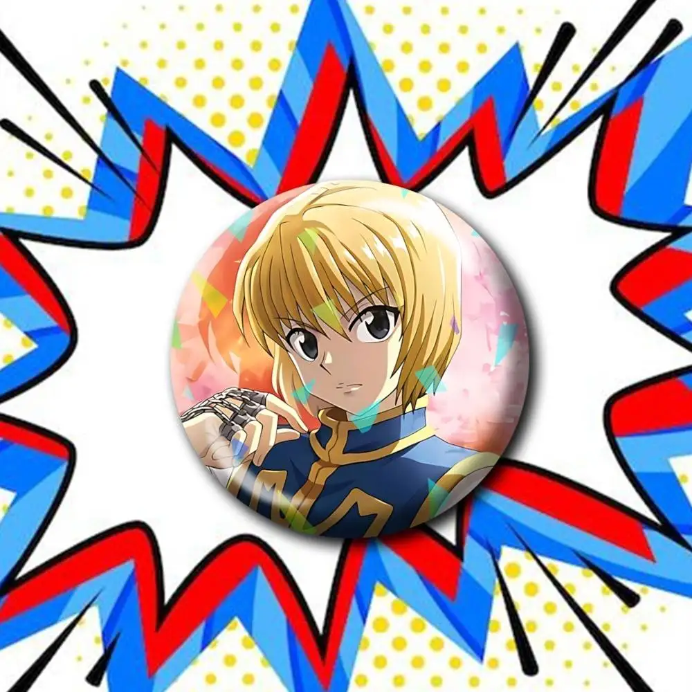 Фото Модные броши-значки Chain Avenger Kurapika Anime HXH с индивидуальным дизайном, персонализированные значки с эффектом разбитого стекла, аксессуар для моды №2