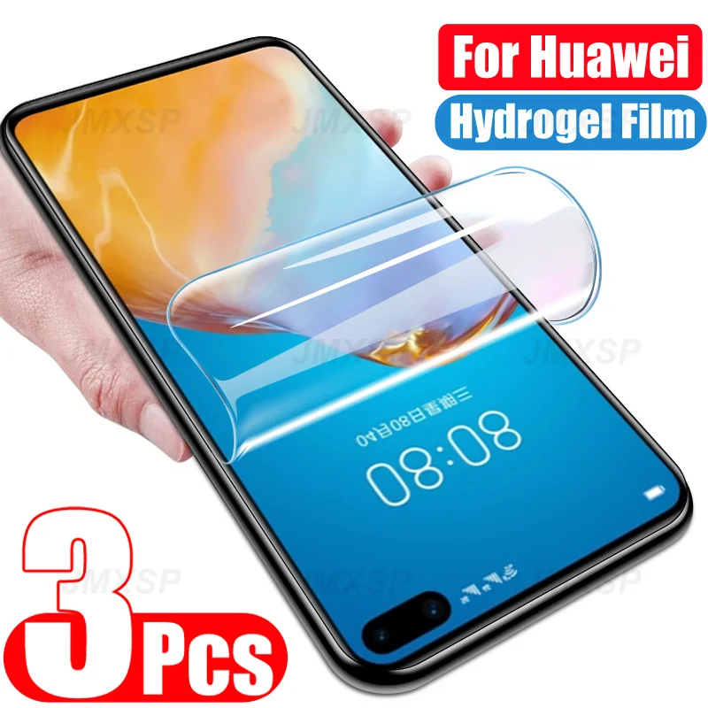 3Pcs Full Cover Hydrogel Film per Huawei P50 P40 Pro Lite E Screen Protector per Huawei P30 P20 P10 Lite Pro P Smart Z 2019 Film