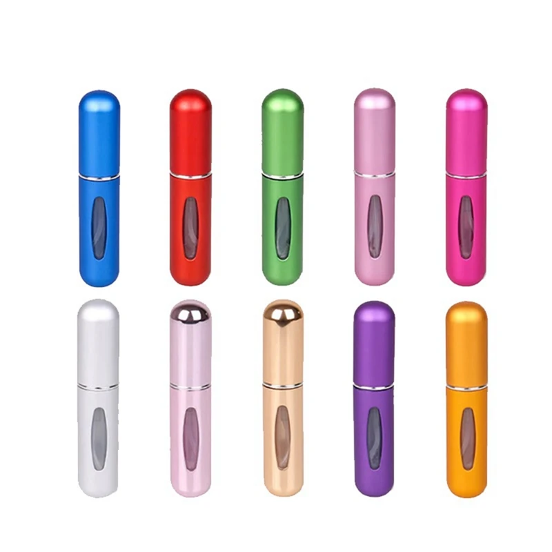

10Piece Mini Refillable Perfume Bottle 5Ml Portable With Spray Pump Empty Cosmetic Container Atomizer