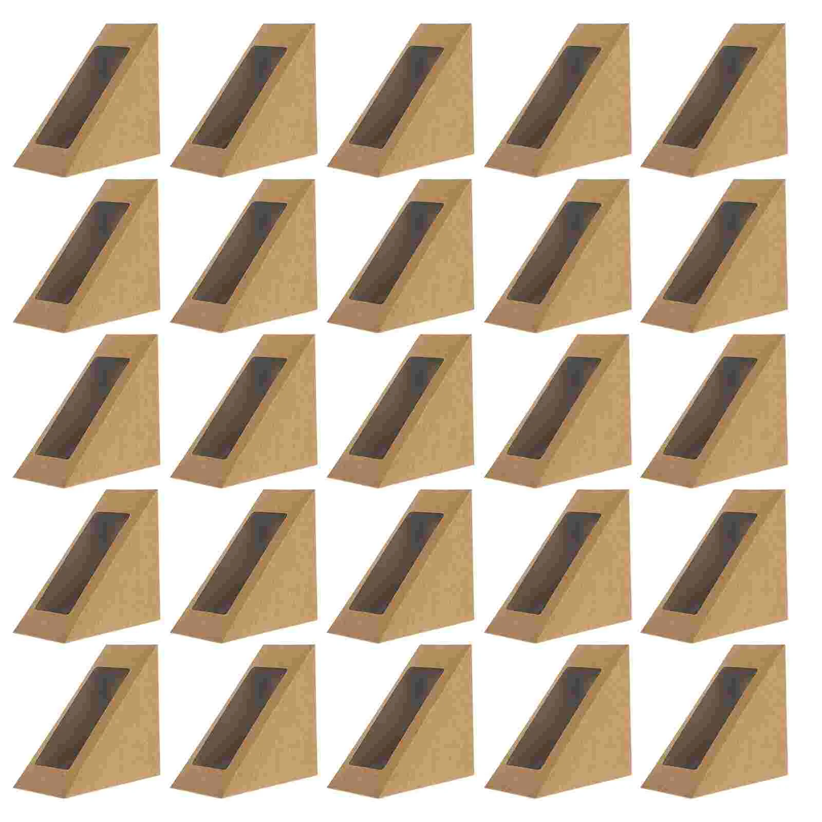 

50 Pcs Packing Box Bread Loaf Container Bakery Wrapping Box Dessert Kraft Paper Muffin Box Plastic Cake Boxes