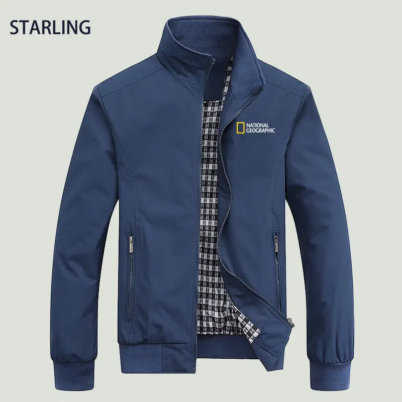 

Куртка-бомбер мужская с воротником-стойкой, весна-осень