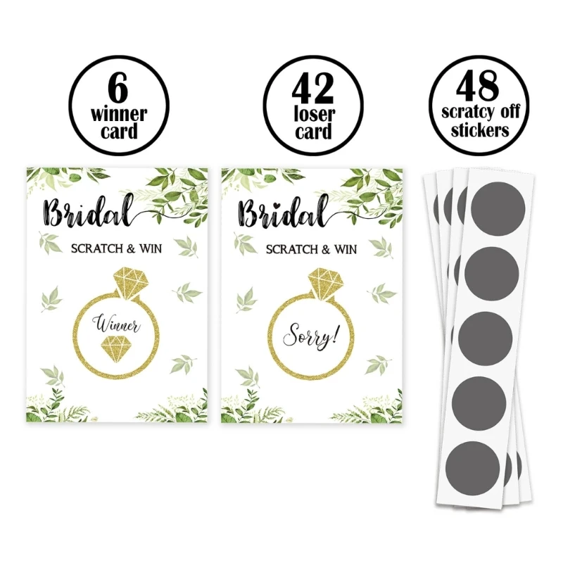

K1MF Bridal Shower Scratch Off Game Card Set Holiday Birthday Party Present