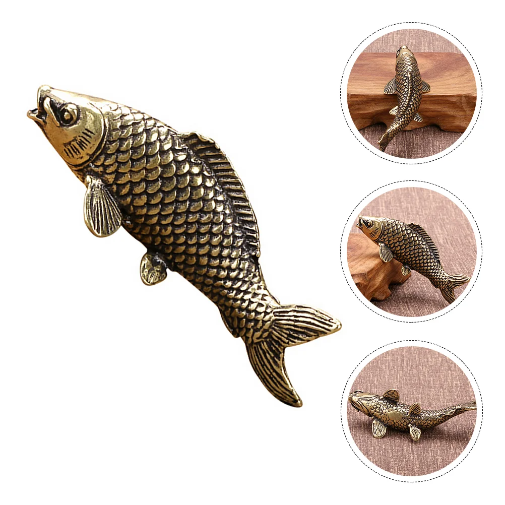 

Ornament Carp Copper Metal Wealth Toys Figurine Adornment Fengshui Statue Brass Decor Animal Figurines Simulated Decoration