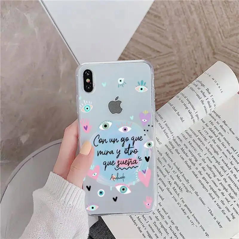 Funny Turkish Lucky Blue Evil Eye Phone Case For iPhone 14 13 12 11 Pro Max Mini X Xs XR 6 7 8 Plus SE 2020 Transparent Case