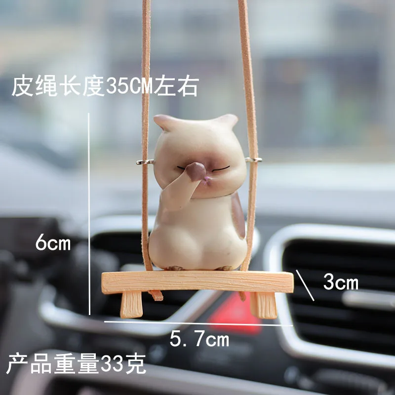 

Мультяшный кот, сидящий на табурете, подвеска для автомобиля, автомобильное зеркало заднего вида, украшения, аксессуары, милые забавные