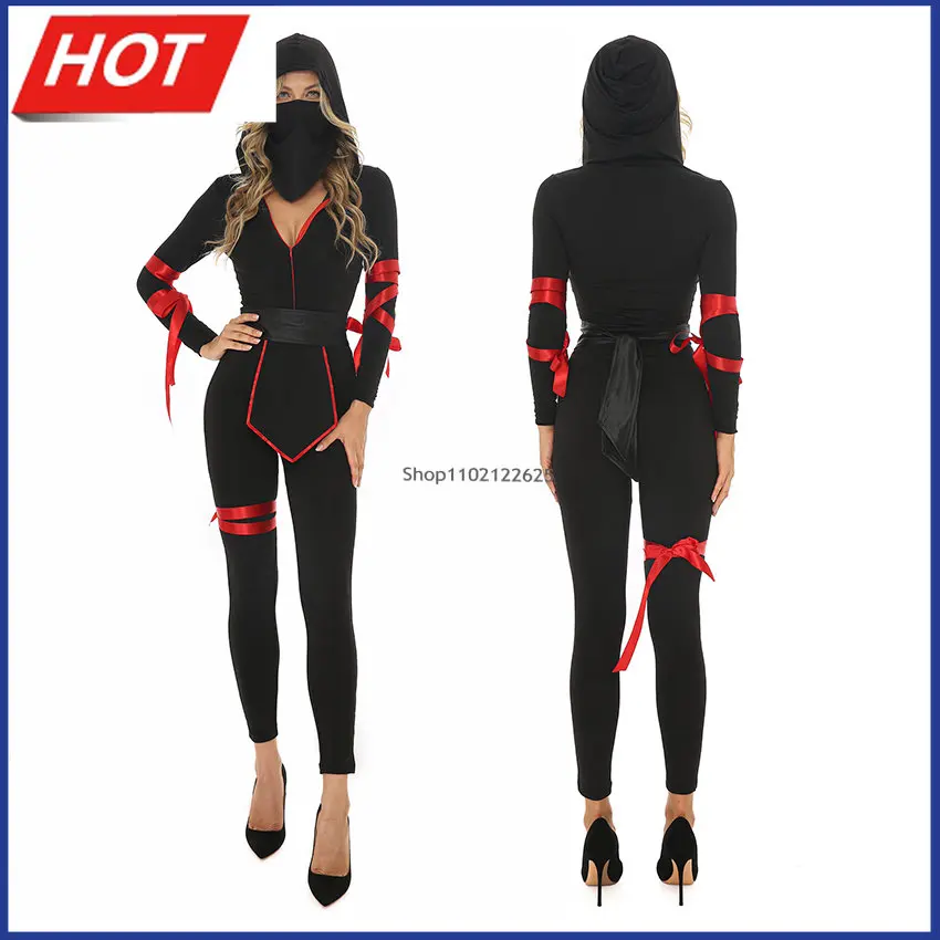 

Косплей ниндзя самурая аниме Фантастические Костюмы на Хэллоуин для женщин Маскировка Сексуальный Взрослый Воин брикет вечерние платья