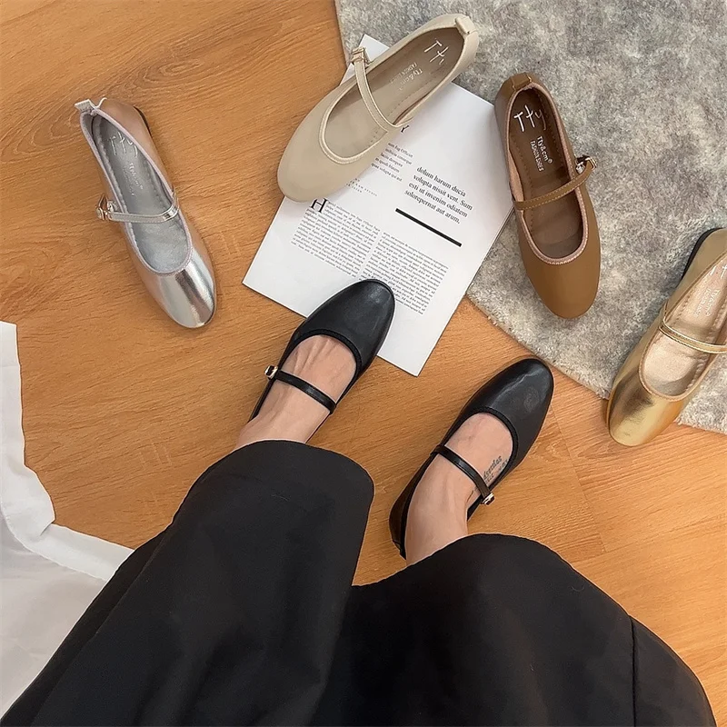 

Low Heels Shoes Woman Flats Casual Female Sneakers Autumn Round Toe Bow-Knot Shallow Mouth Dress Fall Golden Comfortable New