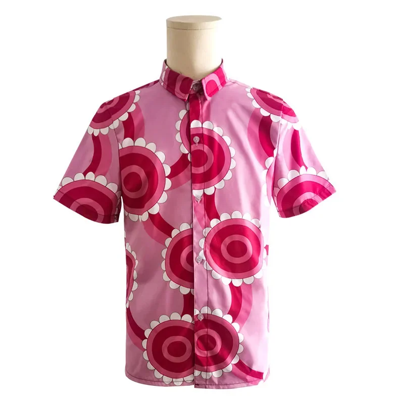 Vinsmoke Sanji аниме косплей костюм мужская мода розовые повседневные топы с короткими