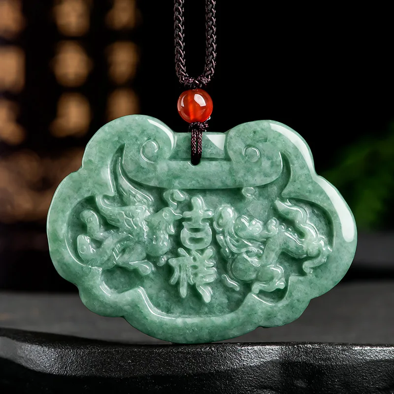 

Hot Selling Hand-carve Jade Dragon Phoenix Necklace Pendant Fashion Jewelry Accessories MenWomen Luck Gifts