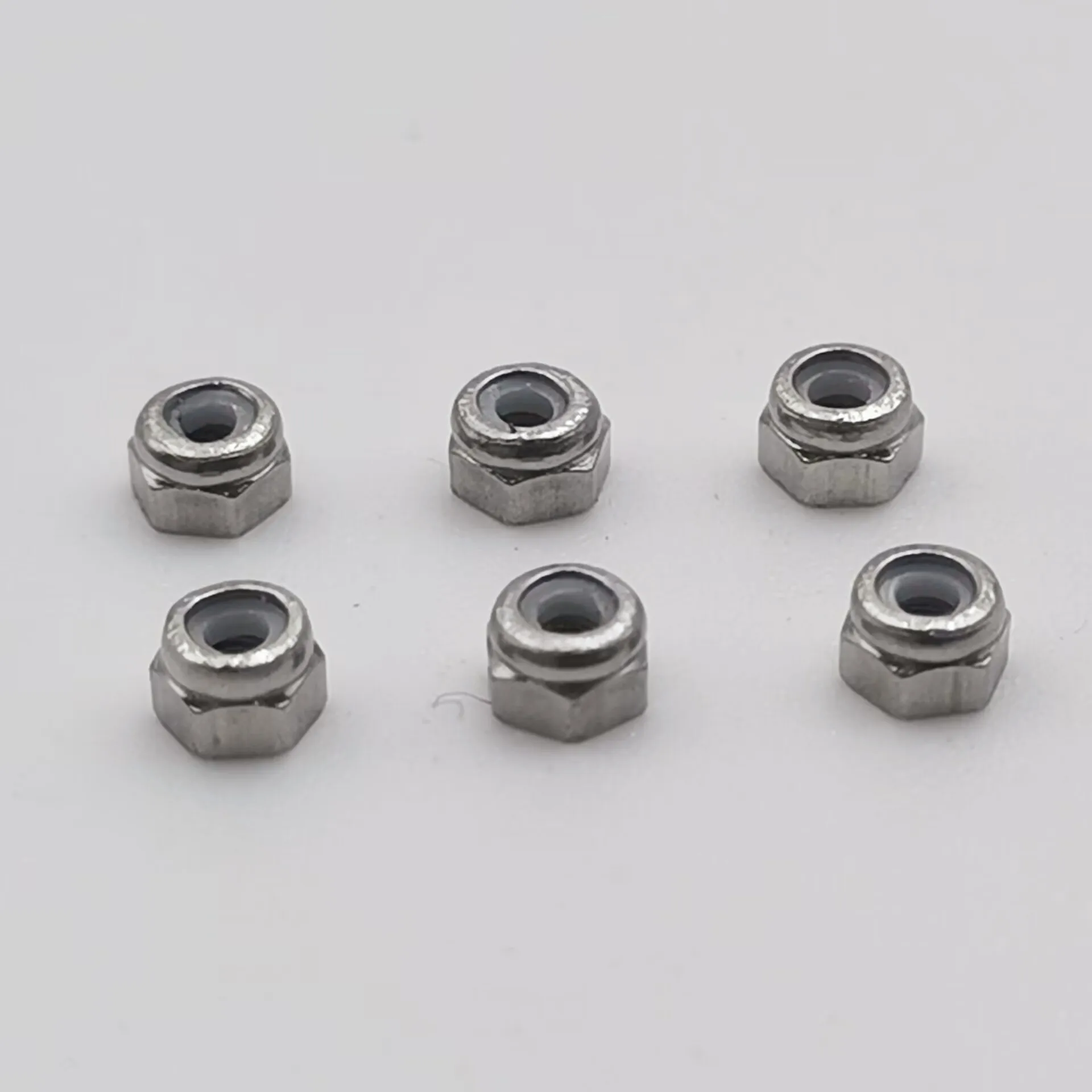 

6 шт. контргайки для накладки на гриф с нейлоновыми самоблокирующимися гайками, нержавеющая сталь