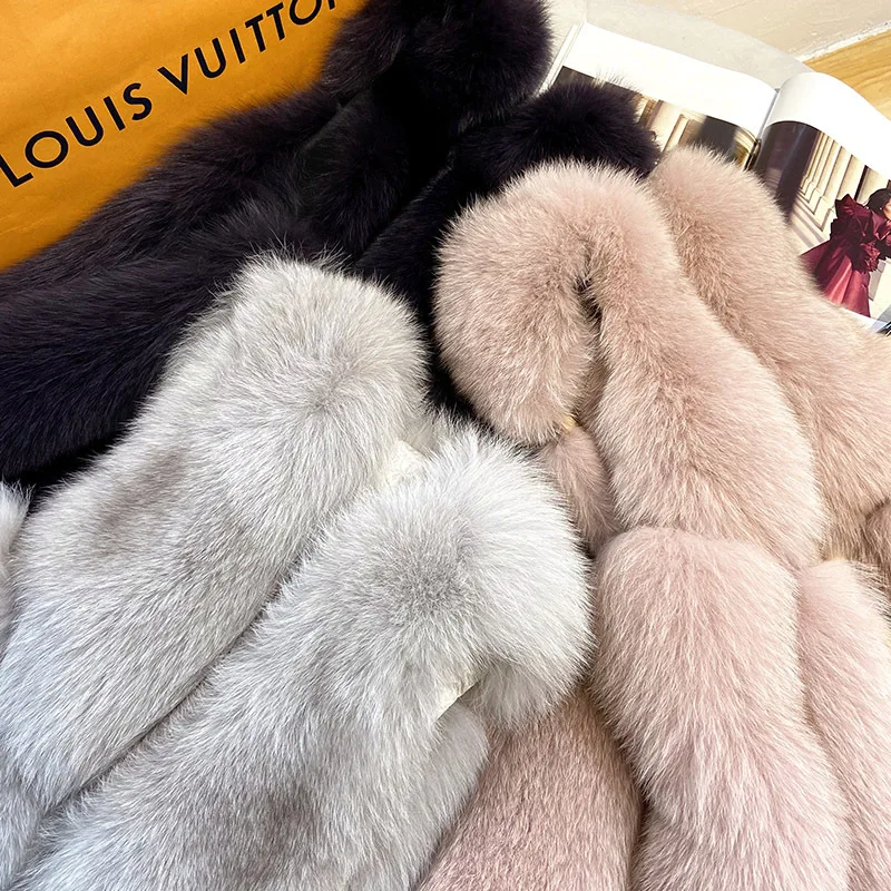 Autumn  Winter , Luxury Faux Fur, Women Vest Sleeveless Waistcoat, Women's Medium Long Faux Fox Fur  Jackets for Women