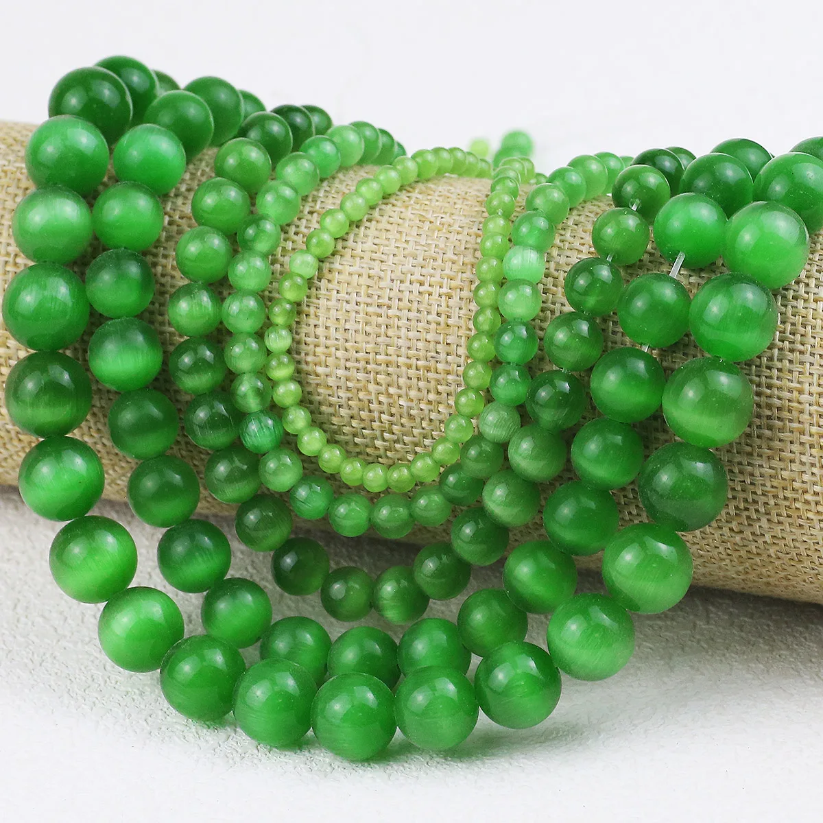 Круглые бусины с отверстием кошачий глаз 4/6/8/10/12 мм