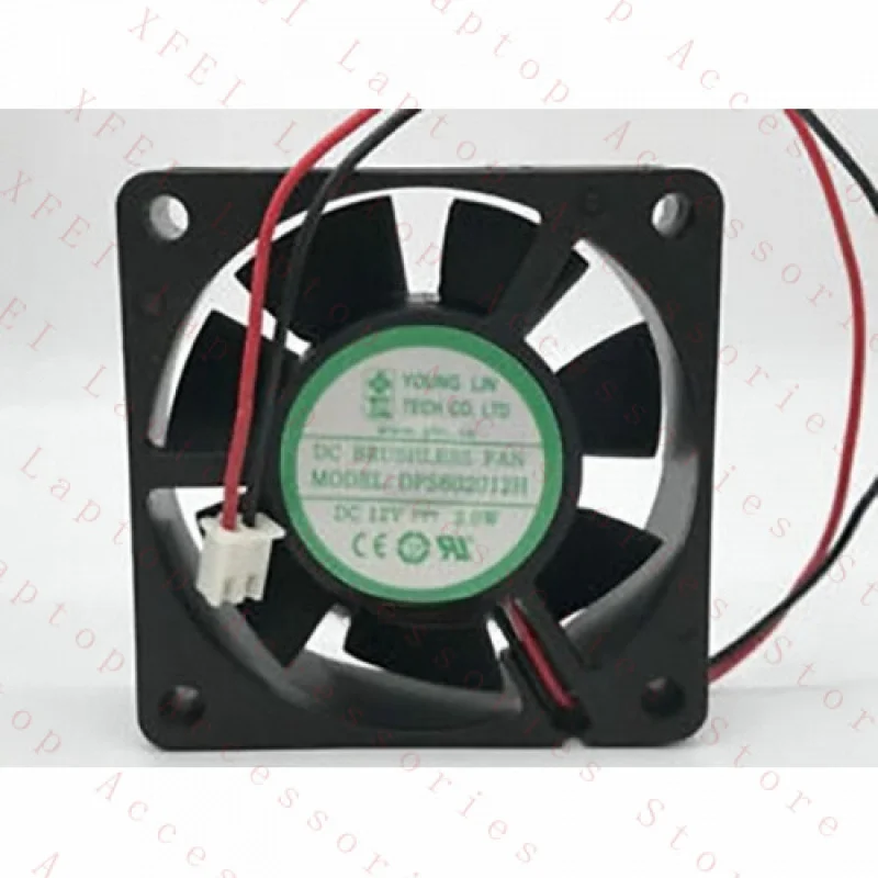 F для YOUNGLIN 24CFM DFS602512H 6025 DC12V 1,6 Вт 3600 обмин 2-контактный2-проводной вентилятор 60x60x25 мм (art.: 3920d4486f5fd) - 3920d4486f5fd