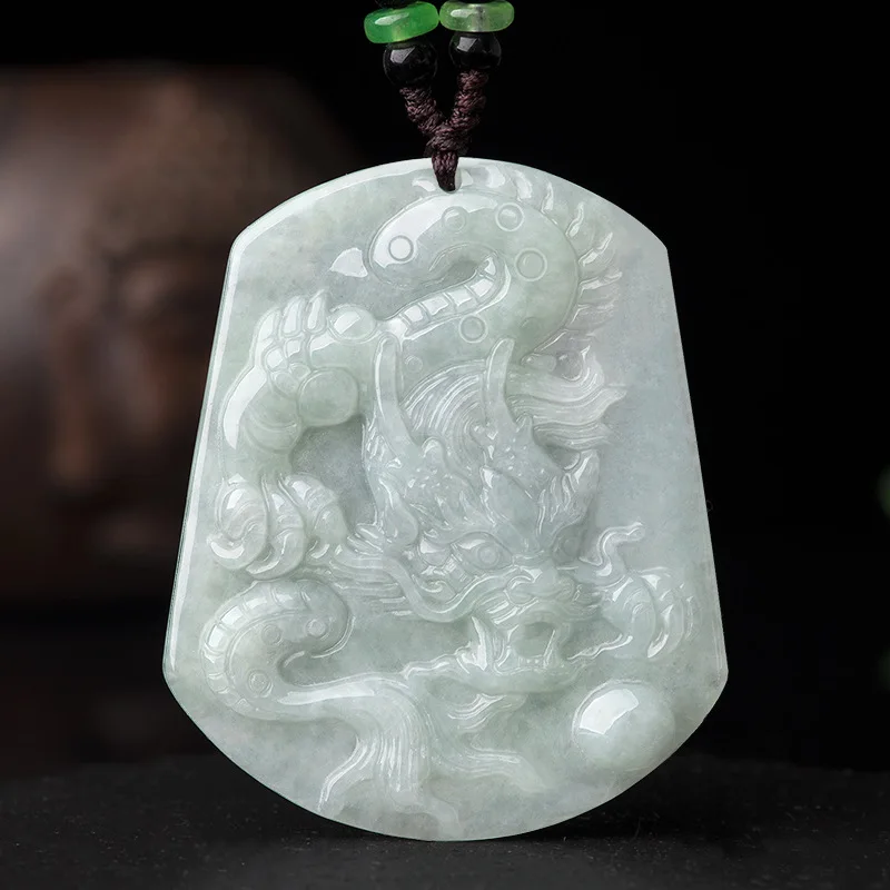 

Mai Chuang/Hand Carved/Jade Dragon Zodiac DragonBrand/Emerald Necklace Pendant Fashion Elegant Jewelry Men and Women Couple Gift