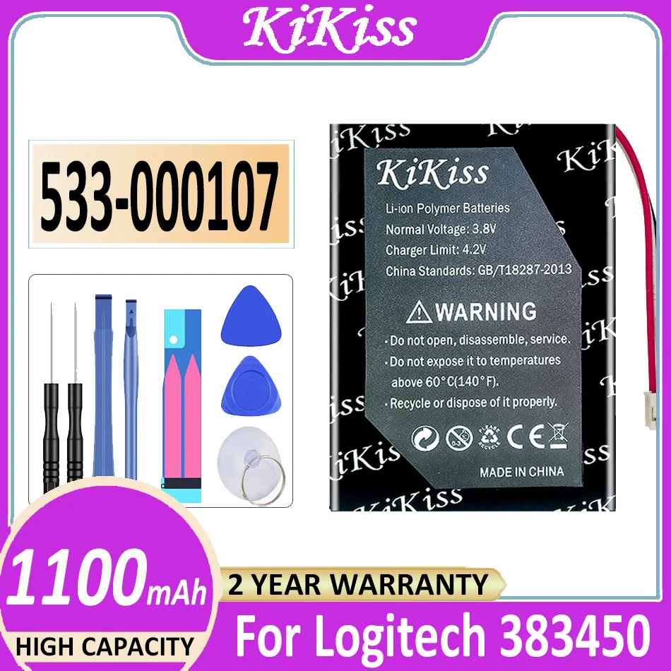 

Original KiKiss Battery 533000107 1100mAh For Logitech 533-000107 383450 Digital Bateria