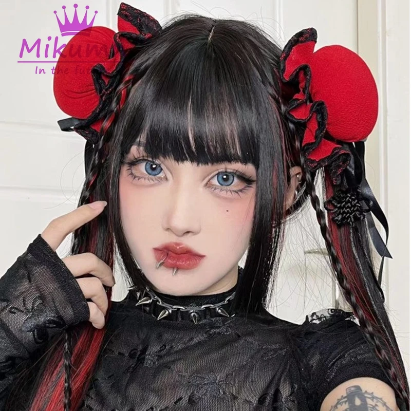 

Заколка для волос в стиле «лолита», черная/красная