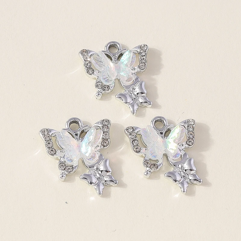 Leslie 10 шт. 16x19 мм блестящие хрустальные подвески-бабочки подвески для изготовления