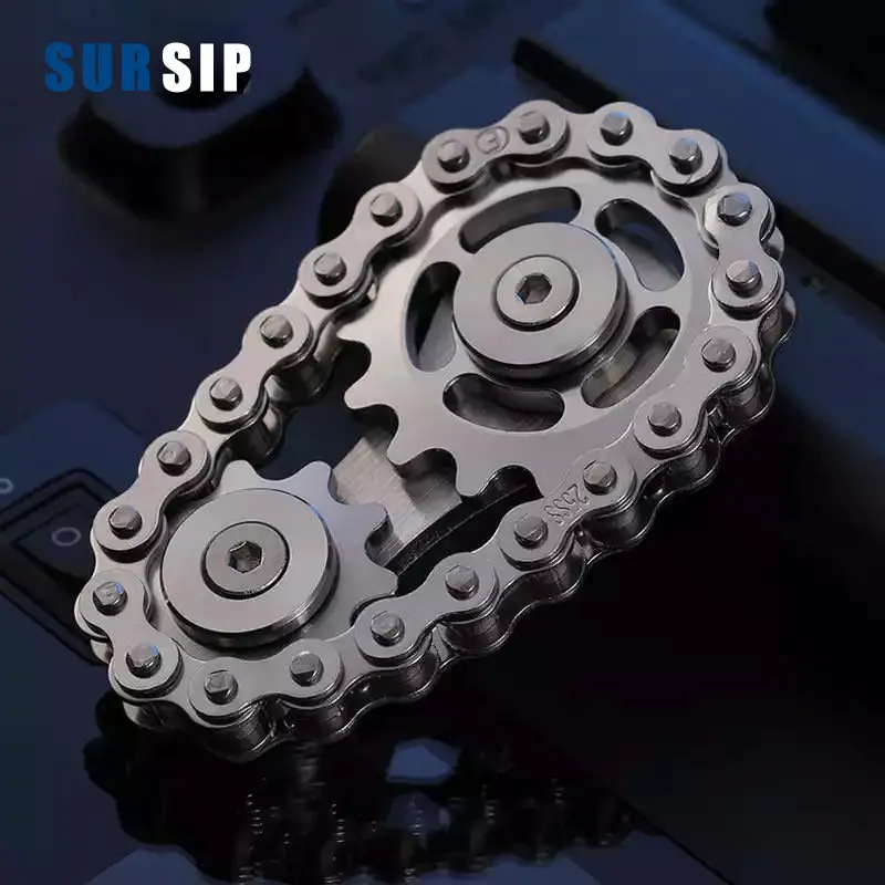 

Sprockets Flywheel Fingertip Gyro EDC Metal Toy Roadbike Spinner Gear Chains Fidget Toys For Adults Kids Office Desktop