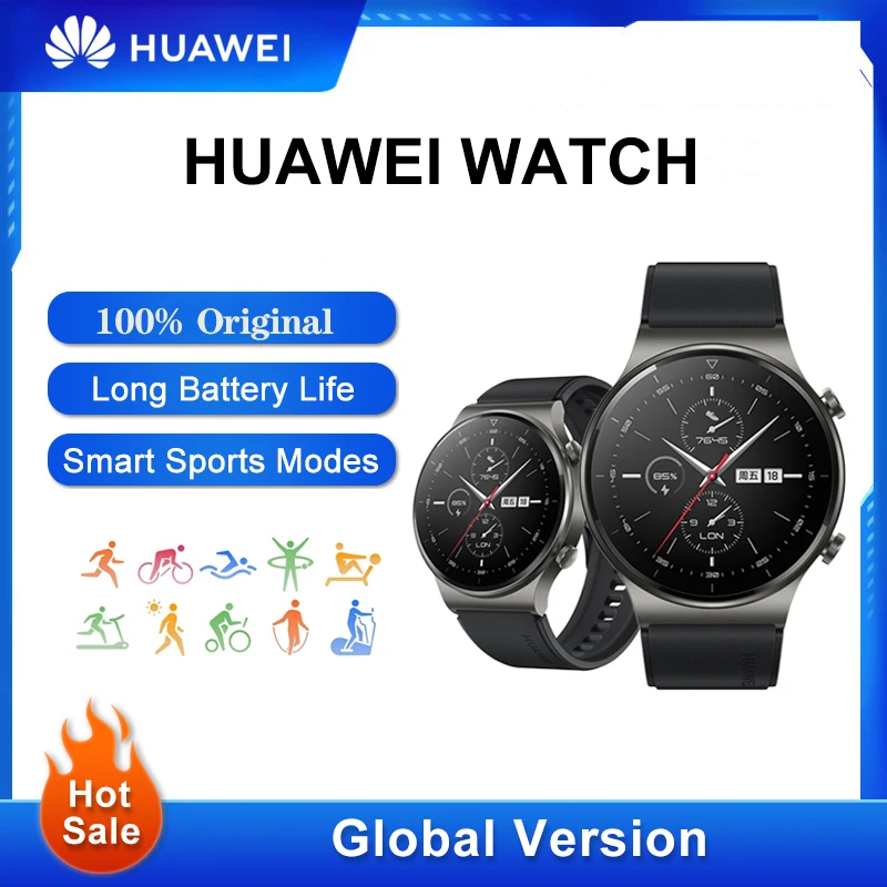 

Global Version HUAWEI Watch GT2 Pro SmartWatch GPS Wireless Charging Heart Rate Monitoring Sports Fitness Bracelet Smart Watch