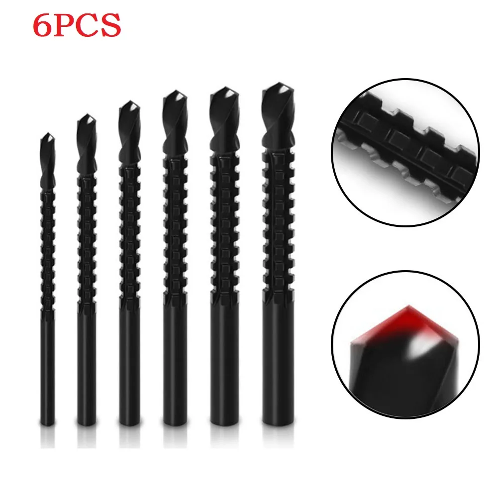 

6Pcs HSS Twist Drill Bits Set 3-8mm Serrated Grooving Cutting Tap Spiral Saw Wood Metal Plastic Hole Tools Power Tools Parts