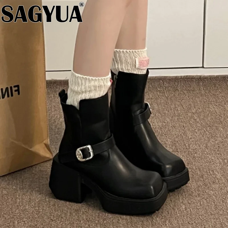 Ботильоны на платформе женские плюшевые зимние туфли Челси дизайнерские высоком