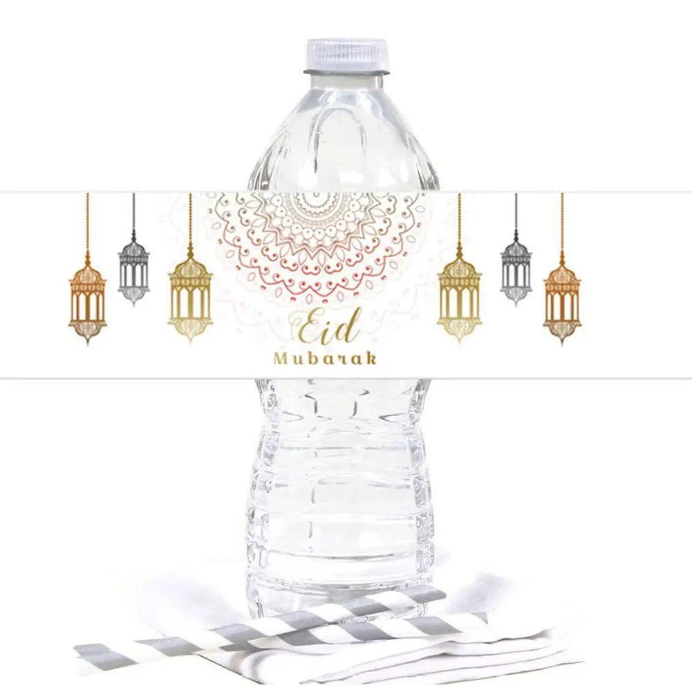 

5 шт., бумажные наклейки для бутылок Eid Mubarak