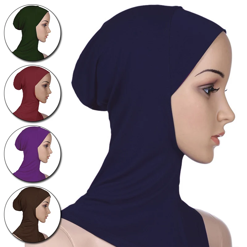Women Muslim Underscarf Head Cover Muslim Multicolor Inner Caps Islamic Underscarf Ninja Hijab Scarf Hat Cap Bone Bonnet Gifts