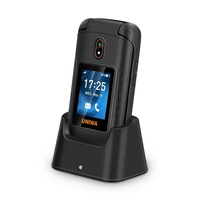 UNIWA Classic Flip Design V909T Двойной экран VoLTE 4G SOS Многоязычный телефон с разблокированной