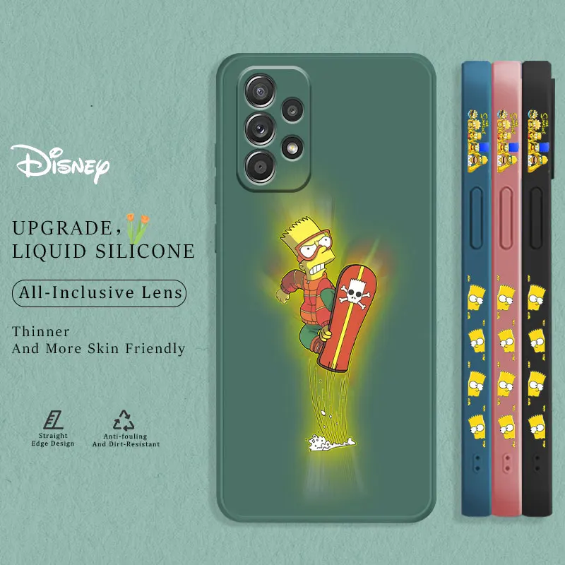 

Liquid Case For Samsung Galaxy A52s A73 A72 A53 A32 A13 A02s A21s A12 A51 A71 A03s A10s Fundas Bart Lisa Simpson Drawing
