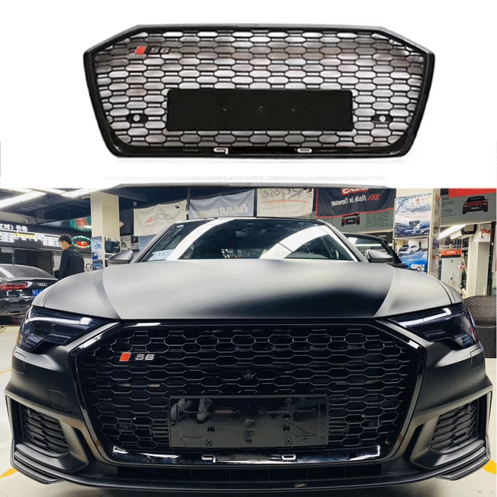 

Передняя решетка для A6, Модифицированная решетка для A6 S6 2019 2020, передняя решетка для гонок, решетка для верхнего бампера, решетка для гонок, с...