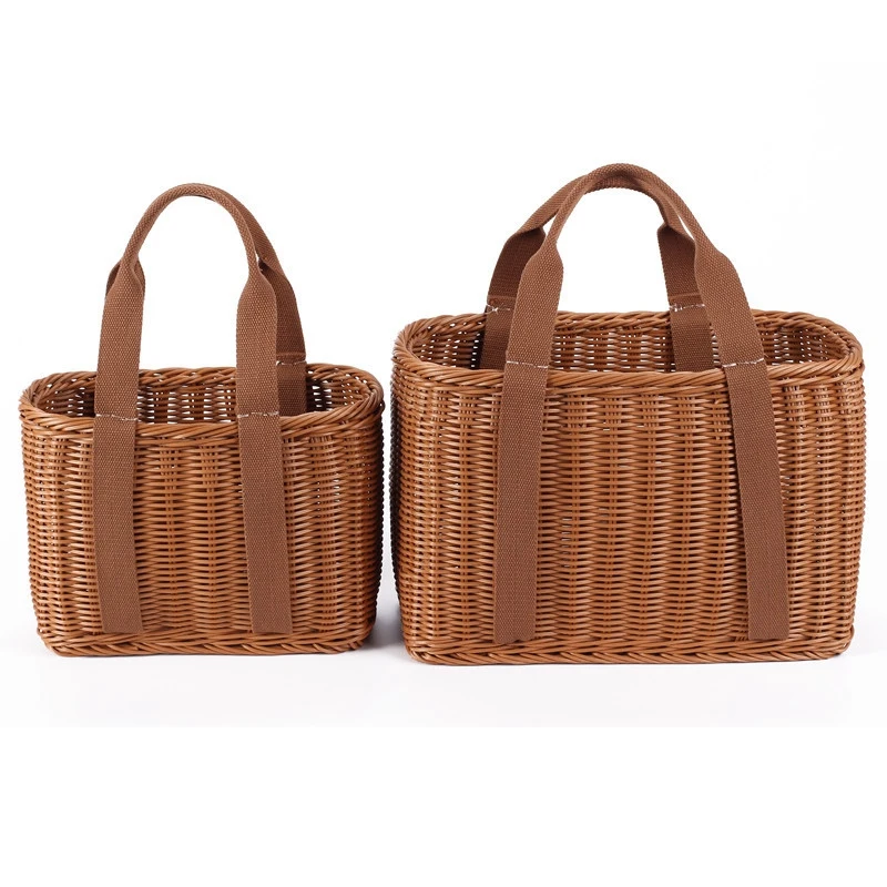 

Плетеные сумки ручной работы, портативная плетеная корзина для пикника, большая сумка-тоут, корзина для хранения