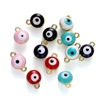 20pcslot 7mm mixed color alloy evil eye earrings connectors charms for necklace bracelet pendant jewelry making accessories