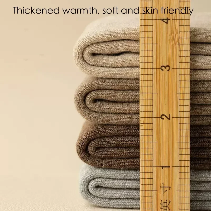 Женские зимние однотонные утепленные плотные чулки с петлями внутри