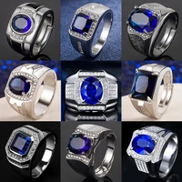 women men ring jewelry set accessories with sapphire zircon gemstone for wedding party gift finger rings hot