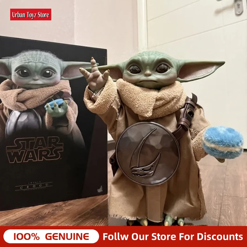 Фото Коллекционная фигурка Hot Toys Grogu в масштабе 1:1, реалистичная, из сериала «Мандалорец», с бешаровым щитом, для коллекционирования и демонстрации, для взрослых коллекционеров. №3
