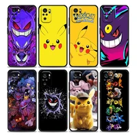 anime pokemon pikachu gengar phone case for redmi 10 9 9a 9c 9i k20 k30 k40 plus pro note 10 11 pro soft silicone