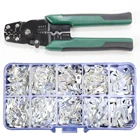 Медный обжимной инструмент для проводов, плоскогубцы, прессованные клеммы UO-образные соединители для проводов, набор в ассортименте квадратных неизолированных вилок