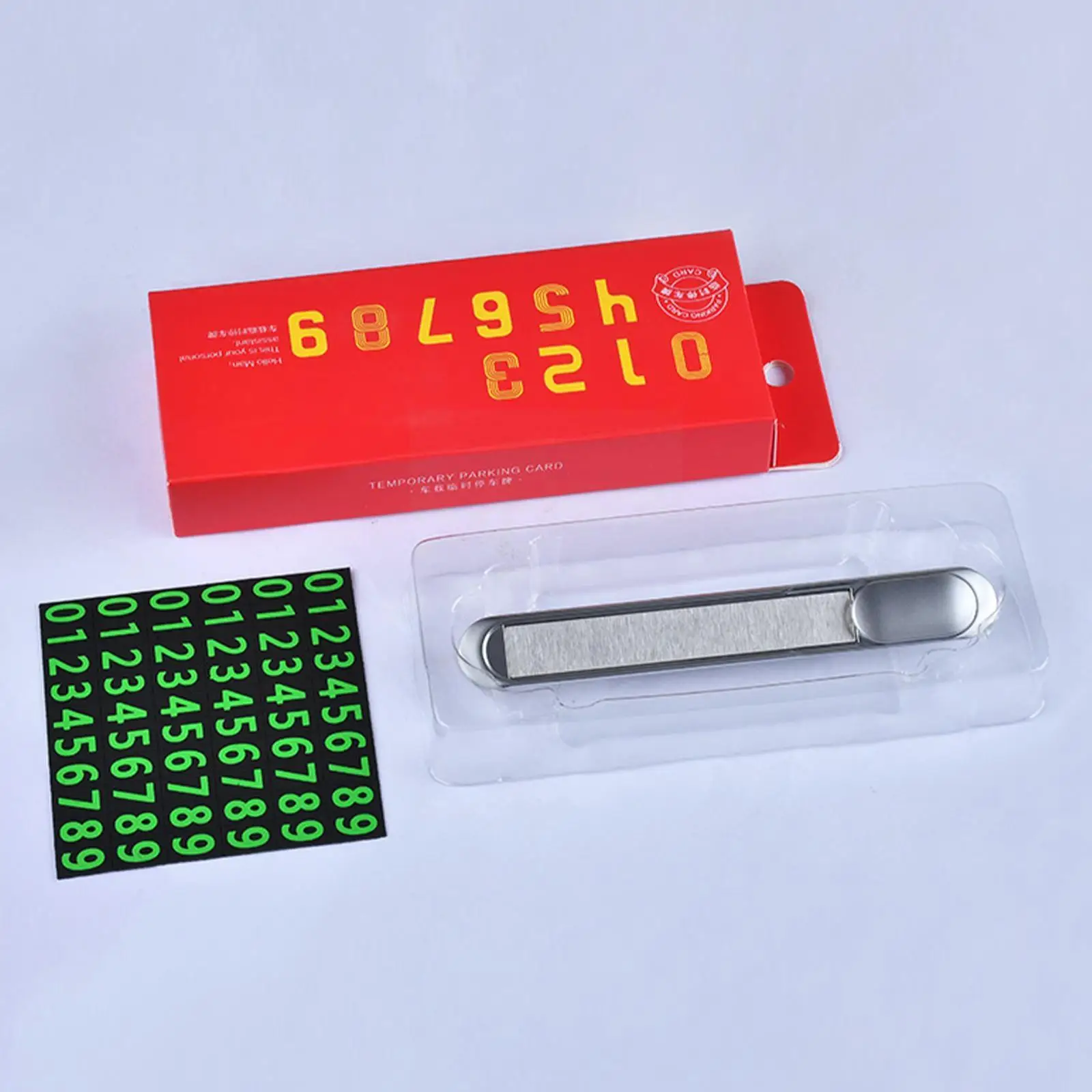 

Automobile Accessories Zinc Alloy Can Hide Car Temporary Telephone Car Number Phone Plate Card Park Stop Card Parking Numbe D1p7